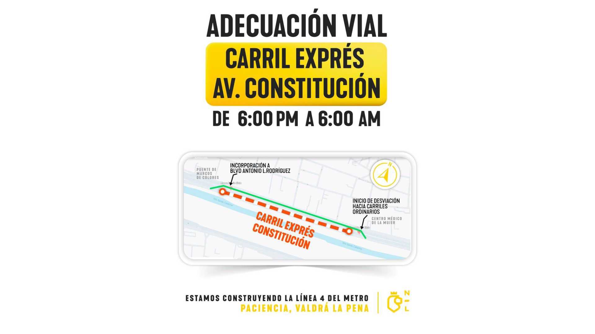 cierre Constitución Monterrey carriles exprés